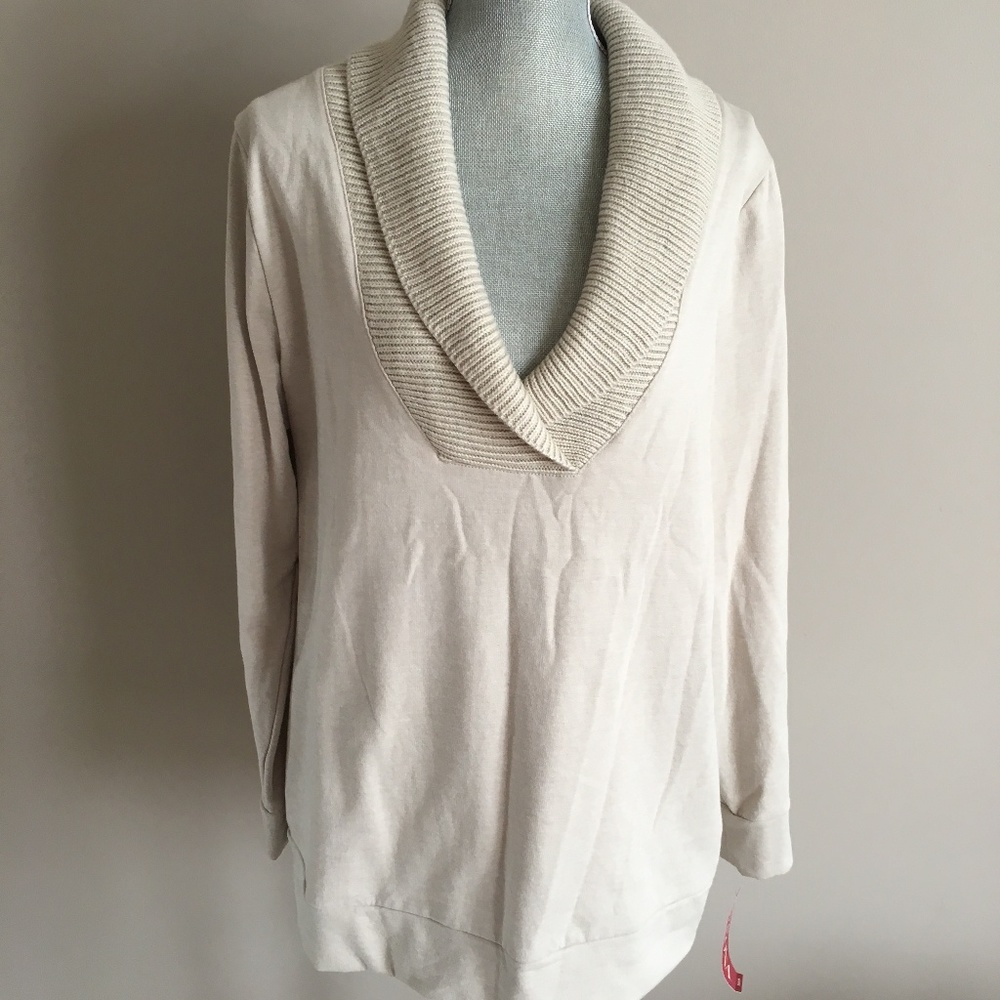 Merona Tan Dress up sweatshirt XL NWT